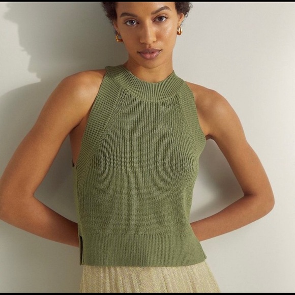 Aritzia Wilfred New Halter Tank in Sage Frost - Picture 1 of 6